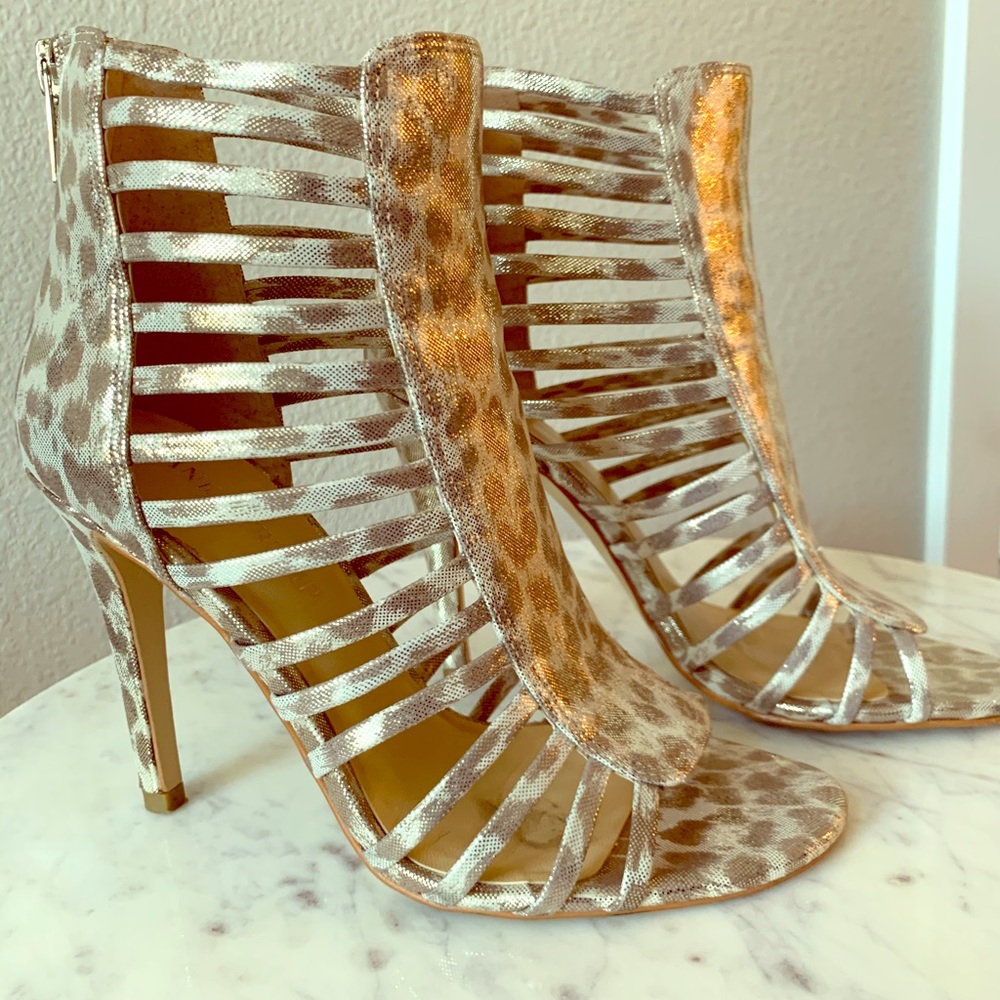 Ivanka Trump gold leather Davinic open-toe sandals